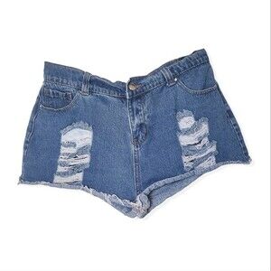 PrettyLittleThing High waisted Denim Jean Shorts Size 10